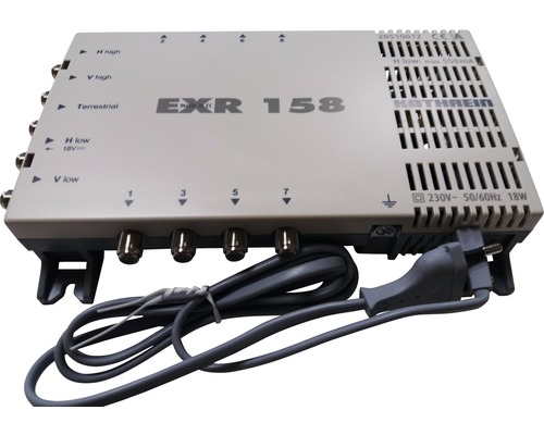 Commutateur multiple Kathrein 5 sur 8 connecteurs F alimentation électrique intégrée EXR 158 20510012