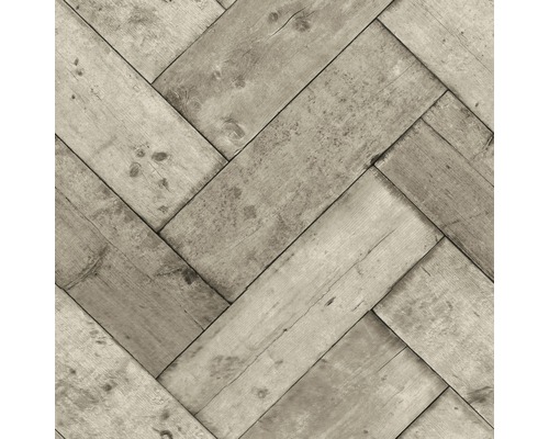 Papier peint intissé 113243 Herringbone gris clair Parquet en bois à chevrons