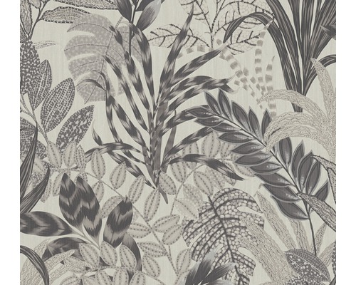 Papier peint intissé 37860-4 Metropolitan Stories 2 feuilles gris Papier peint avec des motifs de plantes tropicales