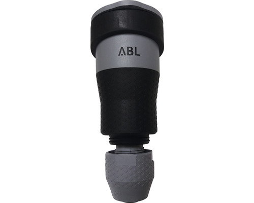 Connecteur fiche à contact de protection professionnel ABL 1589260 IP54 avec affichage de tension + couvercle rabattable à fermeture automatique noir/gris