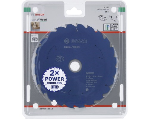 Lame de scie circulaire Bosch Expert Wood, diamètre 190 millimètres