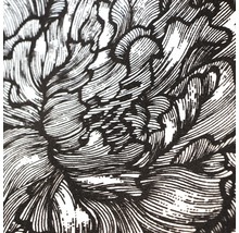 Papier peint intissé 87005-HOR Flock Fleur velours noir blanc