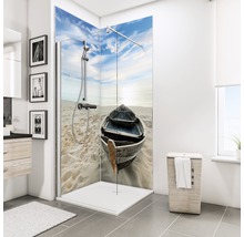 Panneau mural de douche SCHULTE ExpressPlus DecoDesign bateau sur la plage 210 x 90 cm EP1900922 639-thumb-0