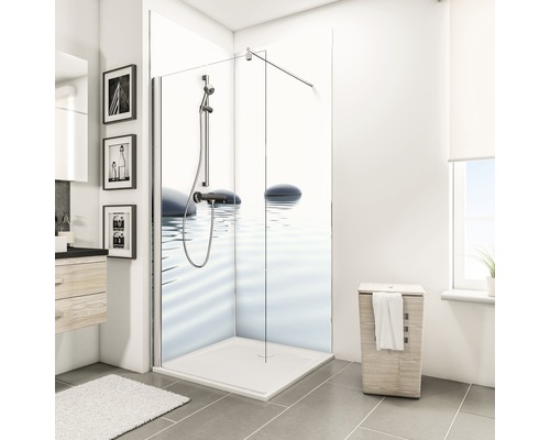 Panneau mural de douche SCHULTE DecoDesign Zen ExpressPlus photo pierres eau 210 x 90 cm EP1900922 657