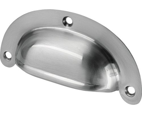 Poignée de meuble encastrée finition acier inoxydable Lxlxh 20/95/48 mm Poignée coquille en métal