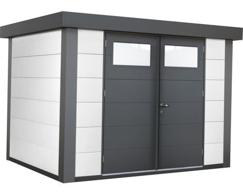Abri de jardin avec double porte et fenêtres