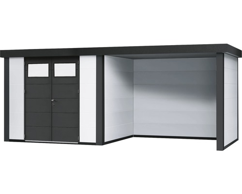 Abri de jardin avec double porte et extension