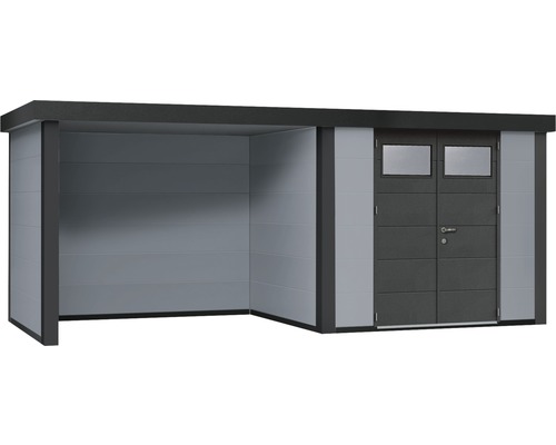 Abri de jardin moderne avec double porte et annexe