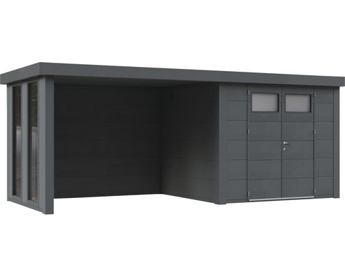 Abri de jardin moderne avec double porte et fenêtres en verre