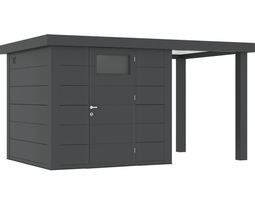 Abri de jardin moderne avec auvent en métal