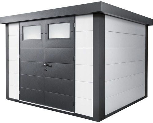 Abri de jardin avec double porte et fenêtres