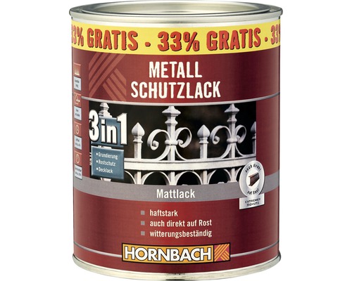 HORNBACH Metallschutzlack 3in1 matt schwarz 1 L-0