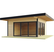 Gartenhaus aus Holz mit Schiebetüren