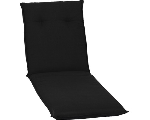 Coussin pour chaise longue 191 x 58 cm coton-tissu mélangé anthracite noir