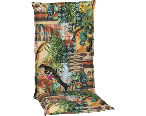 Galette d'assise pour siège à dossier haut 118 x 46 cm coton-tissu mélangé beige marron vert