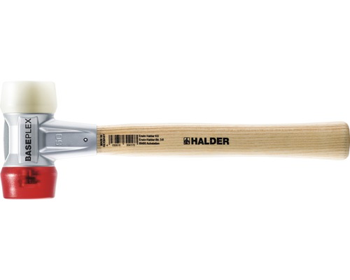 Marteau non-destructif acétate de cellulose/nylon HALDER Baseplex Ø 40 mm manche en bois et boîtier fonte de zinc