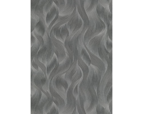 Papier peint intissé 10151-47 ELLE Decoration rayures vagues anthracite-0