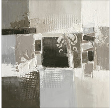 Peinture abstraite avec des formes géométriques et différentes textures