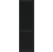 Lamellentür Kiefer offen schwarz lackiert 201,3x59,4 cm