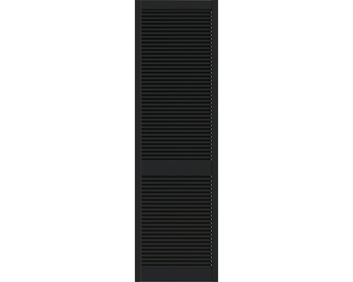 Lamellentür Kiefer offen schwarz lackiert 201,3x59,4 cm