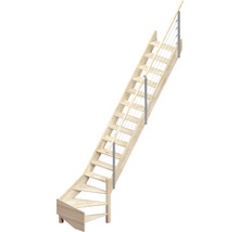 Raumspartreppe aus Holz mit Geländer