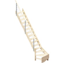 Escalier en bois avec rampe
