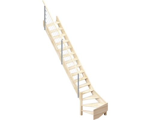 Escalier en bois avec rampe