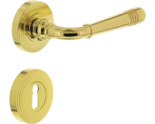 Poignée sur rosace Intersteel Helena serrure à garnitures laiton laqué Garniture de porte en laiton avec rosace de clé