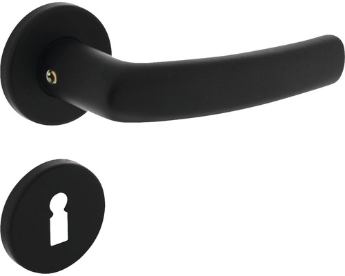 Poignée sur rosace Intersteel Denham serrure à garnitures rosace rond noir Garniture de porte intérieure noire avec rosaces