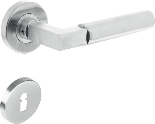 Poignée sur rosace Intersteel Baustil serrure à garnitures à rosace carré acier inoxydable carré brossé Poignée sur rosace Intersteel Baustil serrure à garnitures à rosace carré acier inoxydable carré brossé