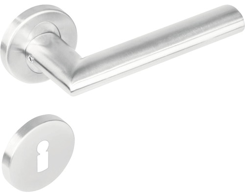 Poignée sur rosace Intersteel Girona serrure à garnitures acier inoxydable brossé Poignée de porte en acier inoxydable avec trou de serrure