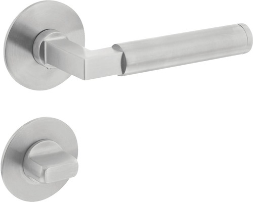 Poignée sur rosace Intersteel Baustil WC sur aimant acier inoxydable carré brossé Garniture de poignée de porte en acier inoxydable avec bouton rotatif