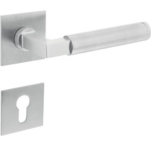 Garniture de poignée de porte en acier inoxydable avec rosace carrée