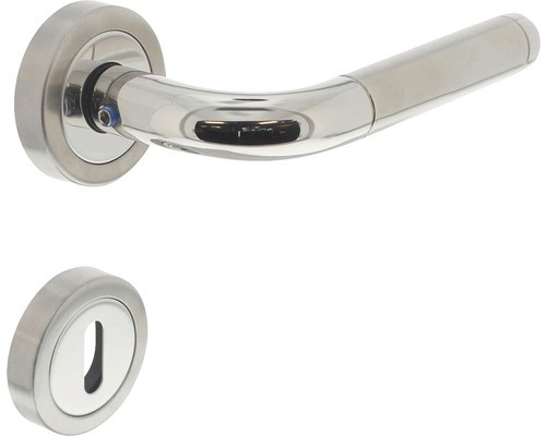 Poignée sur rosace Intersteel Agatha serrure à garnitures acier inoxydable brossé Garniture de poignée de porte en acier inoxydable avec rosettes