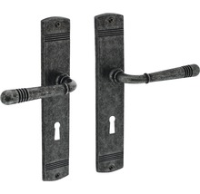 Garniture de poignée de porte avec longue plaque pour portes intérieures