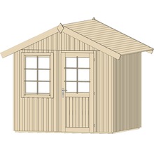 Abri de jardin en bois avec fenêtre et porte
