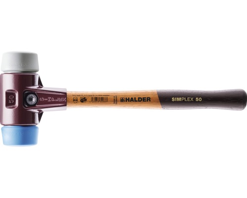 Maillet à embouts interchangeables Halder Simplex avec manche en bois, taille 50 mm