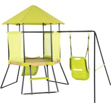 Spielturm mit Schaukel und Rutsche für den Garten