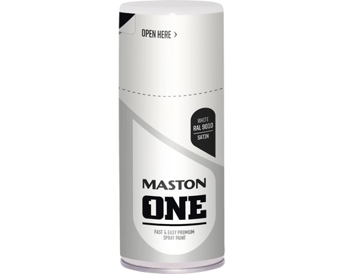 Peinture aérosol Maston ONE Satin White RAL 9010 150 ml