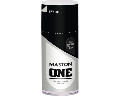 Peinture aérosol Maston ONE Satin Black RAL 9005 150 ml