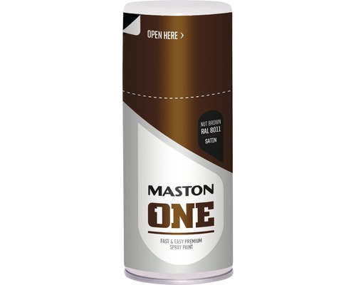 Peinture aérosol Maston ONE Satin RAL 8011 150 ml Bombe de peinture Masto en brun noix RAL 8011, satiné
