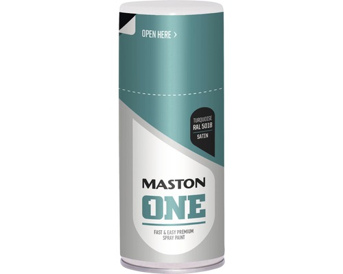 Peinture aérosol Maston ONE Satin RAL 5018 150 ml Bombe de peinture Maston avec laque turquoise RAL 5018