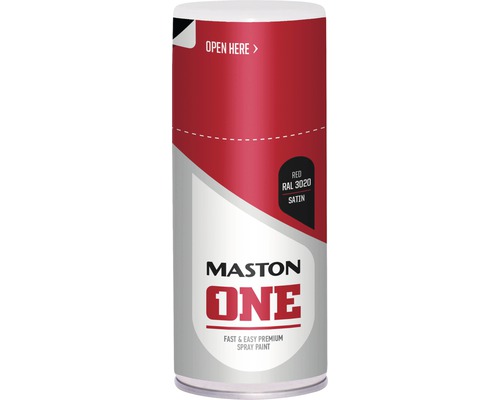 Peinture aérosol Maston ONE Satin Red RAL 3020 150 ml Peinture aérosol Maston One rouge RAL 3020