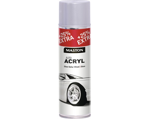 Peinture aérosol acrylique auto Silver Dollar Wheel 500 ml Bombe de peinture acrylique Maston Auto Acryl Silver Dollar Wheel