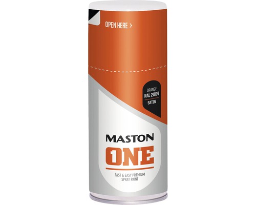 Peinture aérosol Maston ONE Satin RAL 2004 150 ml Maston One peinture aérosol, orange, RAL 2004, satiné