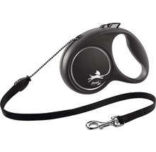 Laisse pour chiens flexi laisse à enrouleur avec corde M 5 m < 20 kg noir