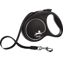 Laisse pour chiens flexi laisse à enrouleur avec sangle M 5 m < 25 kg noir