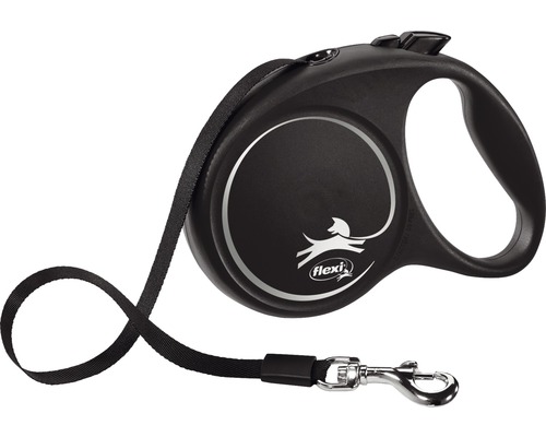 Laisse pour chiens flexi laisse à enrouleur avec sangle M 5 m < 25 kg noir