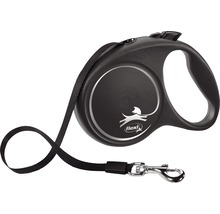 Laisse pour chiens flexi laisse à enrouleur avec sangle L 5 m < 50 kg noir
