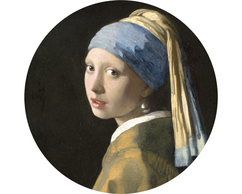 Papier peint panoramique intissé HRBC000041 Jan Vermeers La Jeune Fille à la perle Ø 95 cm